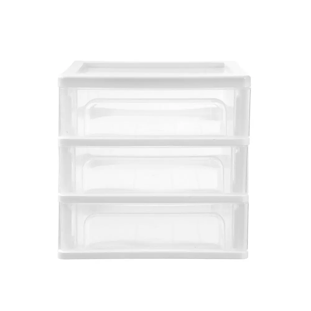 2x Boxsweden A4 Desktop 3-Drawer Unit Storage Home Organiser 33.5x26cm Assorted