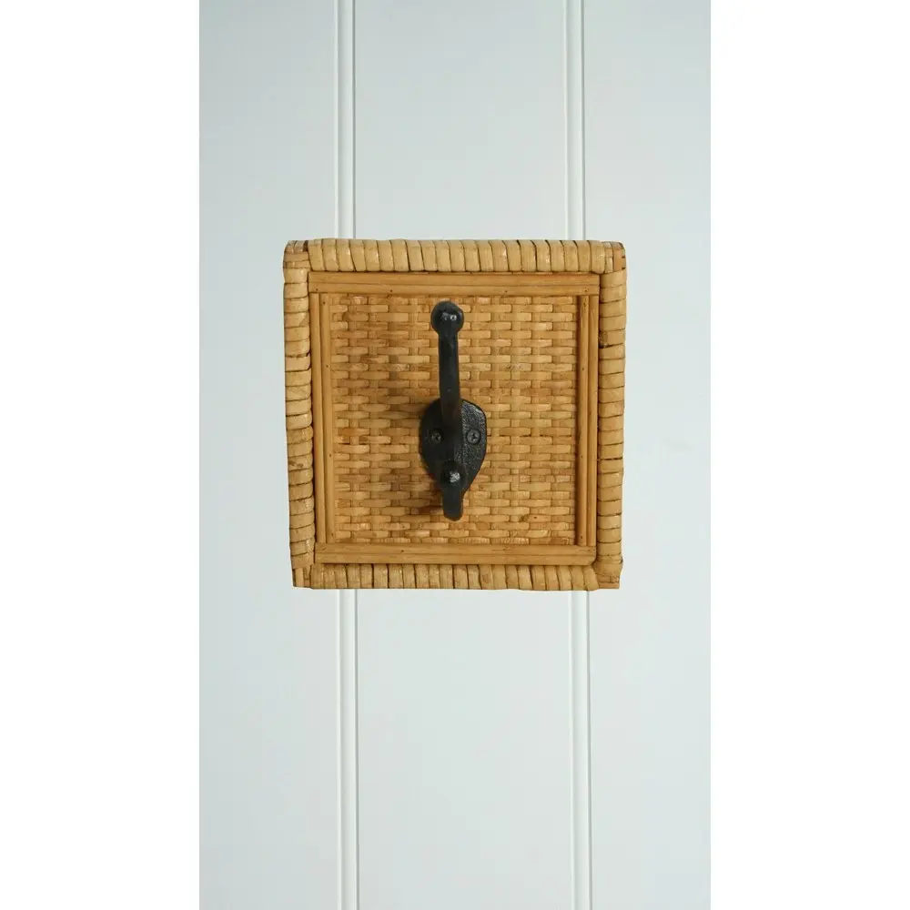 Maine & Crawford Idona 1-Hook Rattan 16cm Wall Mount Hanging Storage Natural