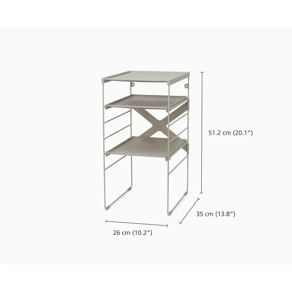 Joseph Joseph Level Adjustable Single Shoe Rack Steel 51cm Storage Shelf Ecru