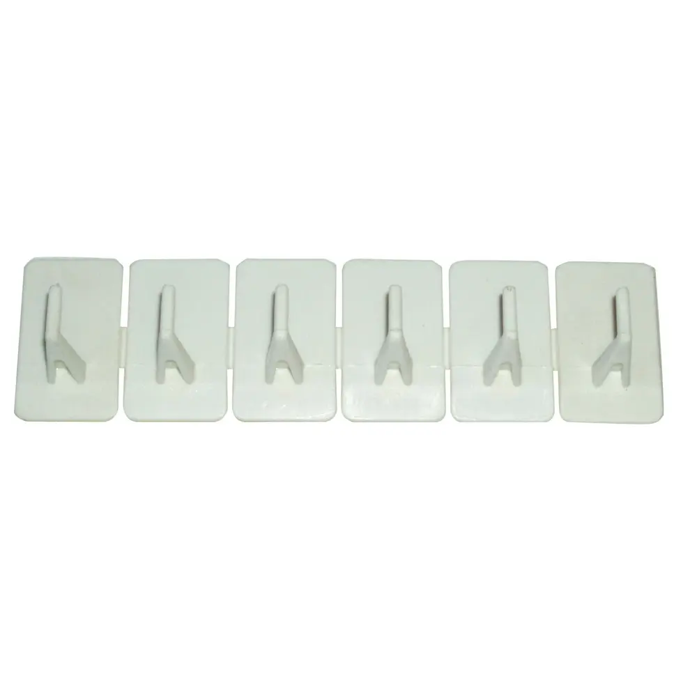 24x 6pc Homeleisure Hook It Plastic Hooks Self-Adhesive Hanging Organiser White