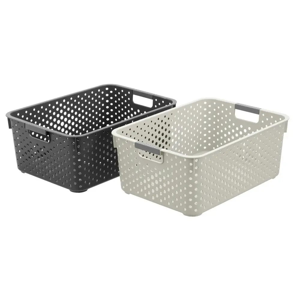 6x Boxsweden Hudson Storage Basket 36x25.5cm Home Organiser Rectangle Large Asst