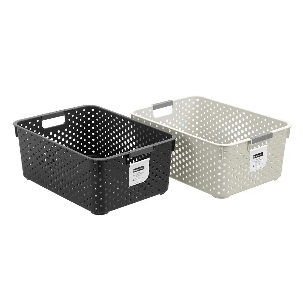 6x Boxsweden Hudson Storage Basket 36x25.5cm Home Organiser Rectangle Large Asst