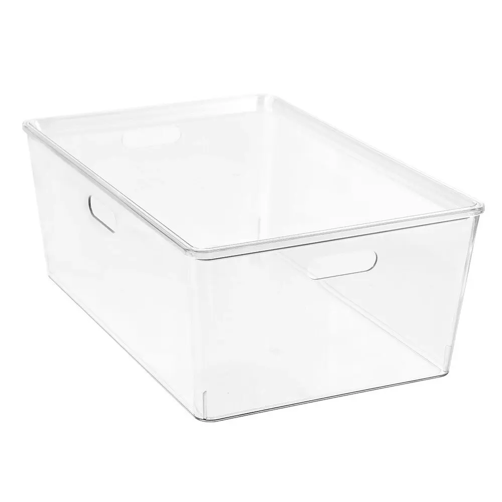 Boxsweden Crystal Tidy Box 52cm/24L Storage w/ Lid Stackable Organiser Clear