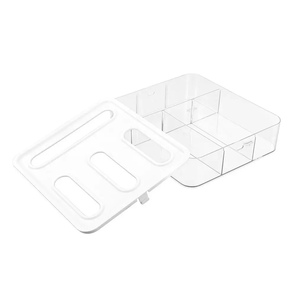 2x Boxsweden 31.5cm Brite Crystal 4-Section Zip Bag Storer Kitchen Organiser CLR