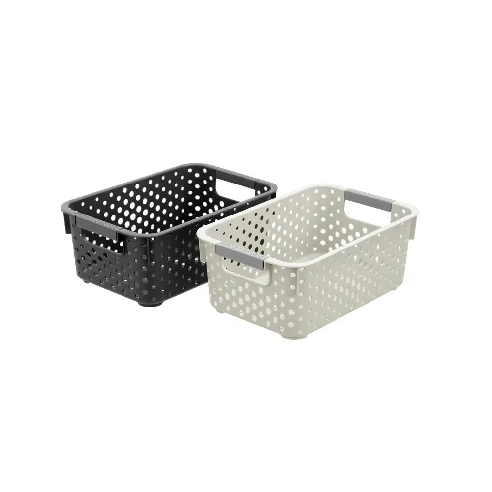 12x Boxsweden Hudson Storage Basket 25.5x16cm Organiser Rectangle Small Assort