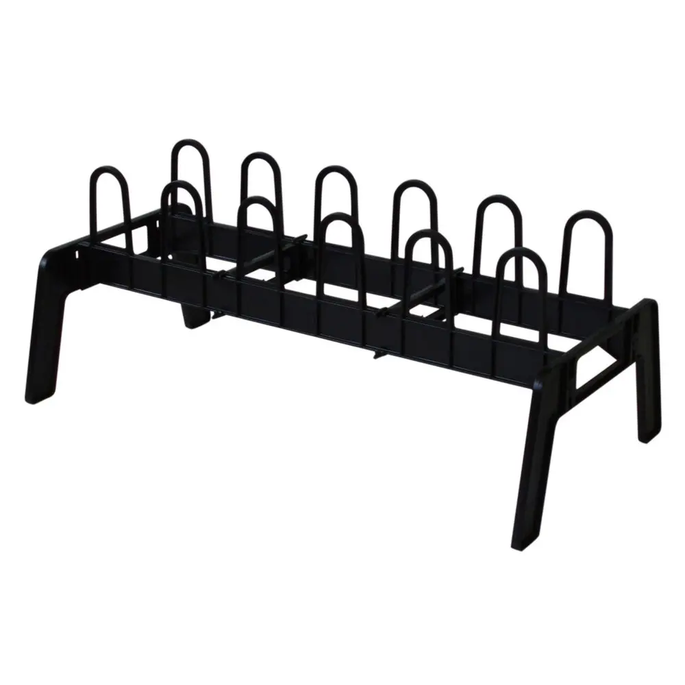 3x Homeleisure Plastic 6-Slot Shoe Rack Stand Footwear Storage Organiser Black