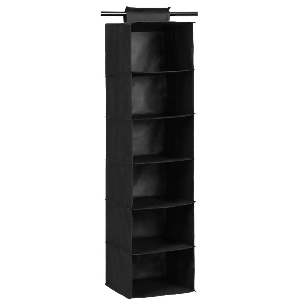 4x Box Sweden Mode 115cm 6 Tier Hanging Wardrobe Storage Clothes Organiser Asst.