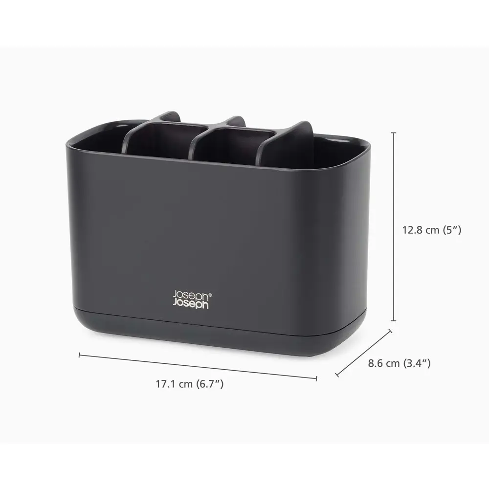 Joseph Joseph EasyStore Toothbrush Caddy Holder 17cm Large Storage Matt Black