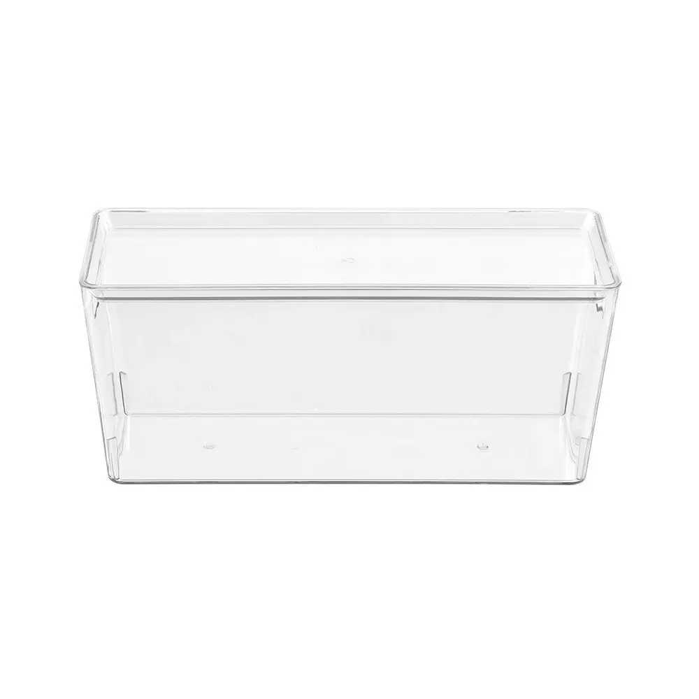 4x Boxsweden Crystal Tidy Box 34cm/5L Storage w/ Lid Stackable Organiser Clear