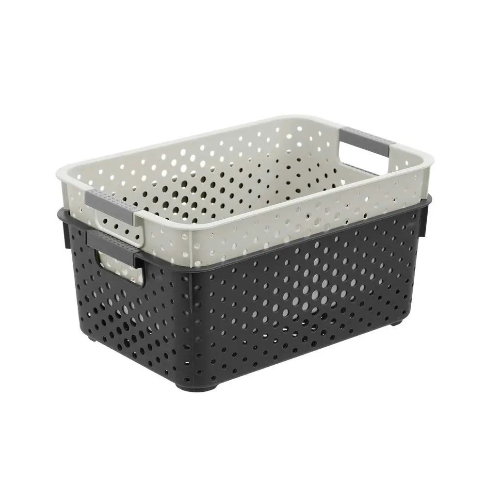 8x Boxsweden Hudson Storage Basket 31x21cm Home Organiser Rectangle Medium Asst