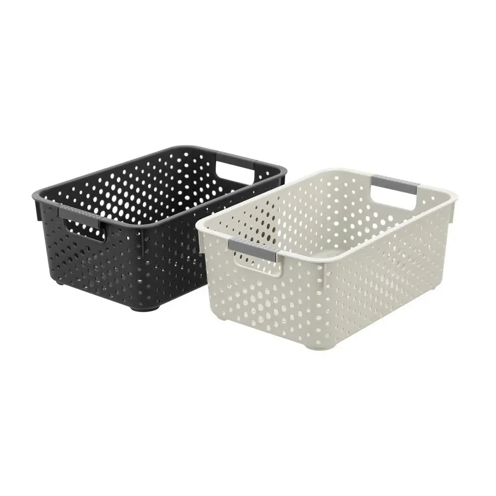 8x Boxsweden Hudson Storage Basket 31x21cm Home Organiser Rectangle Medium Asst