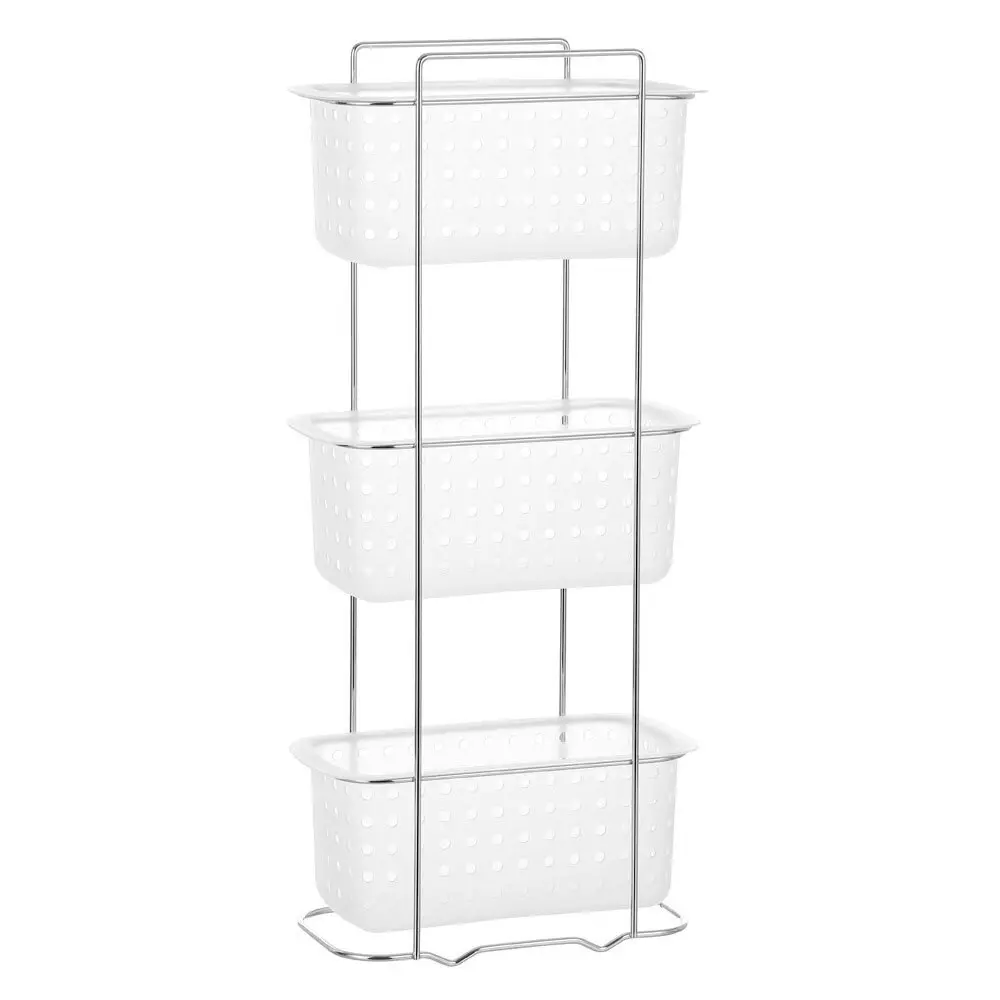 2x Boxsweden 3 Tier Bathroom Rack Standing Storage Organiser Stand Frosted Clear