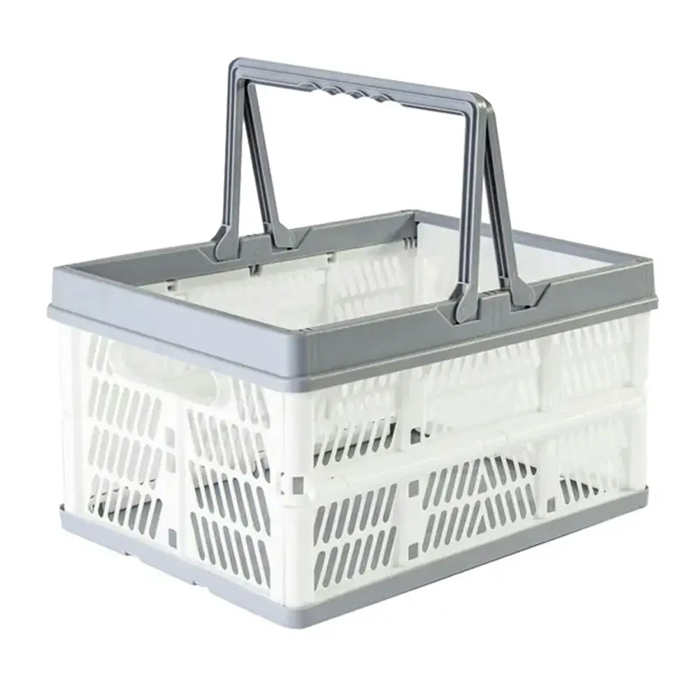 2x Living Today 9L Portable/Collapsible Shopping Storage Basket w/Handle 30cm S