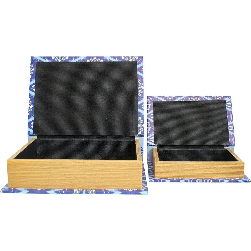 2pc Decorative MDF 24/18cm Book Box Set Storage/Trinket Decor Still And Breathe