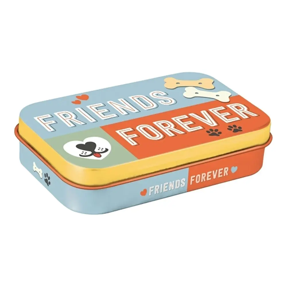 2PK Nostalgic Art Pet/Dog Treats Storage Metal Tin Box Friends Forever 9.5x6x2cm