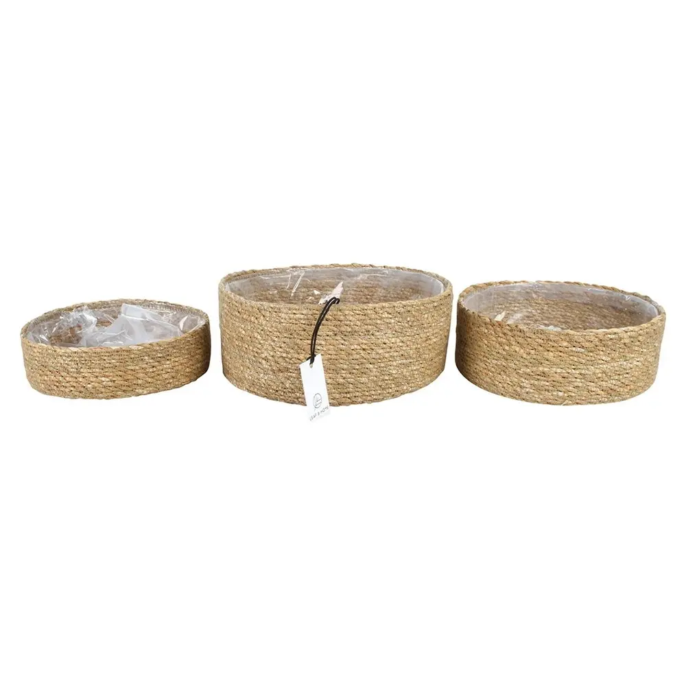 3pc Maine & Crawford Chaka 20/22/25cm Seagrass Basket Storage Organiser Natural