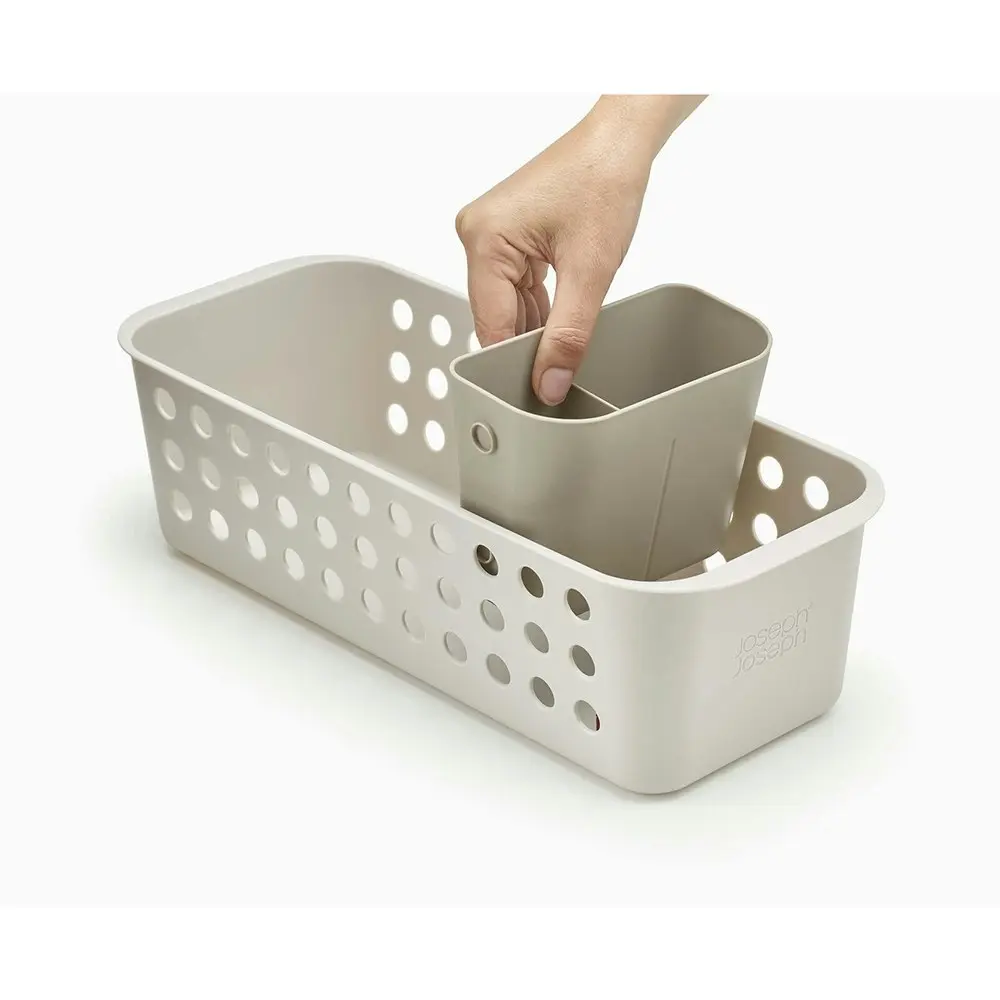 Joseph & Joseph EasyStore 40cm Slimline Storage Basket Home Bath Organiser Ecru