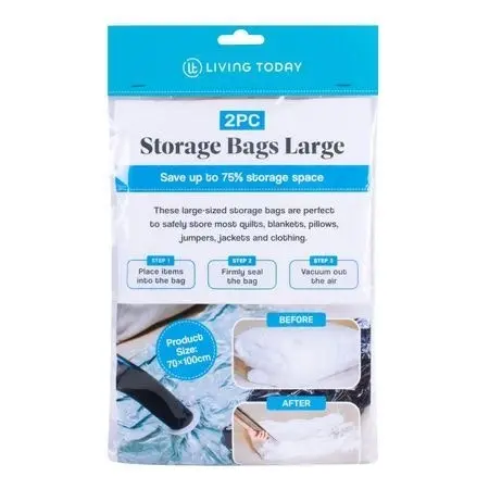 8pc Living Today Vacuum Seal Clothing/Bedding Storage Bags Large 70x100cm