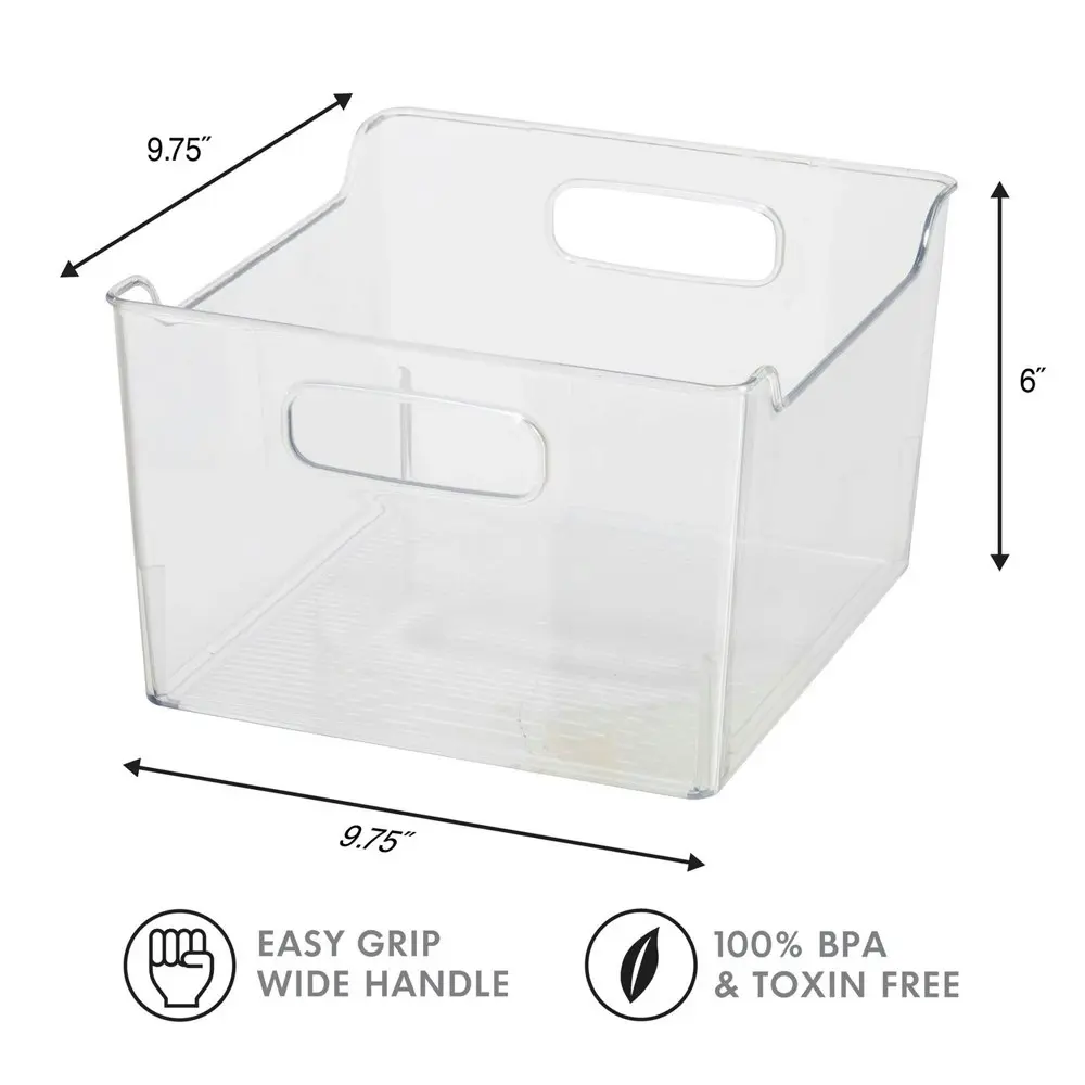 Oggi 25cm Tall Storage Bin Home/Kitchen Food/Snack Organiser w/ Handles Clear