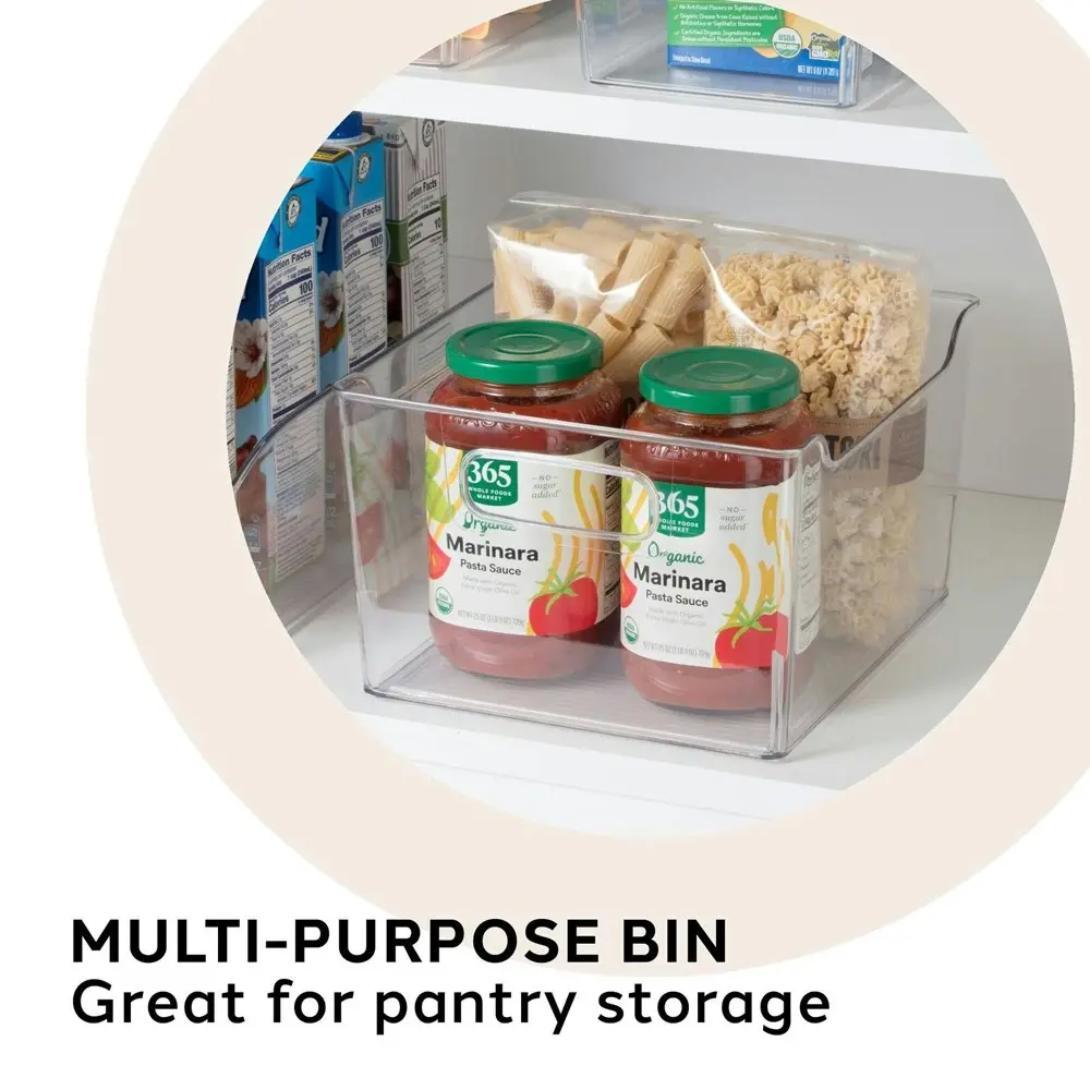 Oggi 24cm Storage Bin Home/Kitchen Food/Snack Pantry Organiser w/ Handles Clear