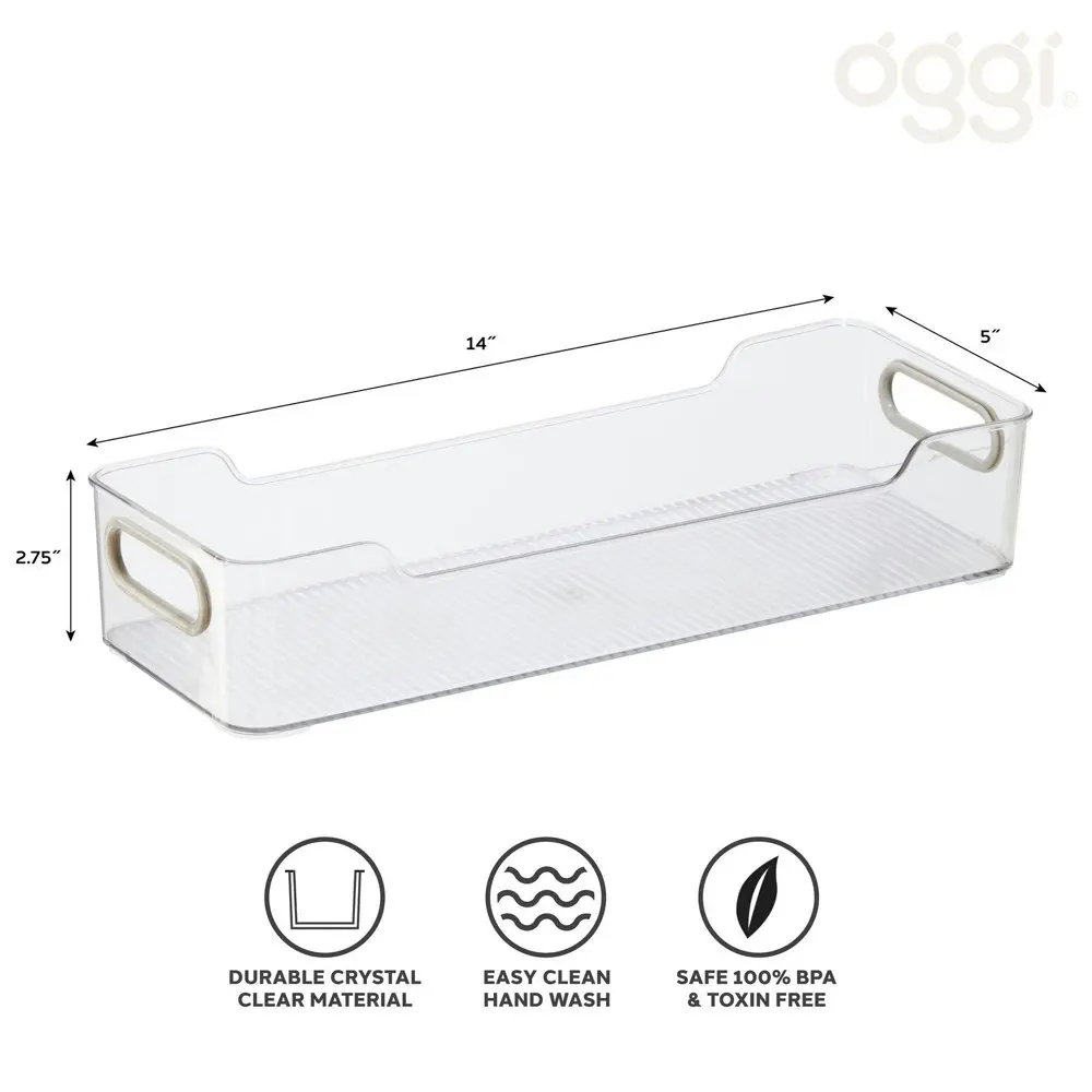 Oggi 36x7cm Cabinet Storage Bin Kitchen Food Organiser w/ Soft Grip Handles