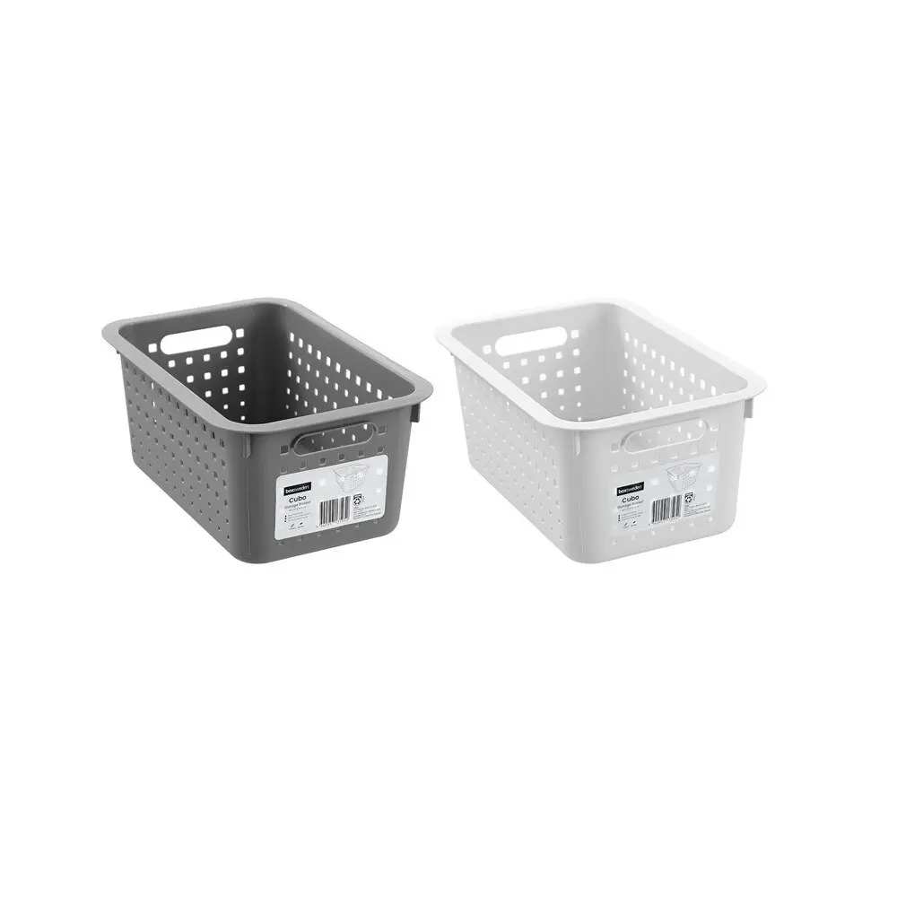 4x Boxsweden Cubo 33x22cm Storage Basket Home Organiser Small Rectangle Assorted