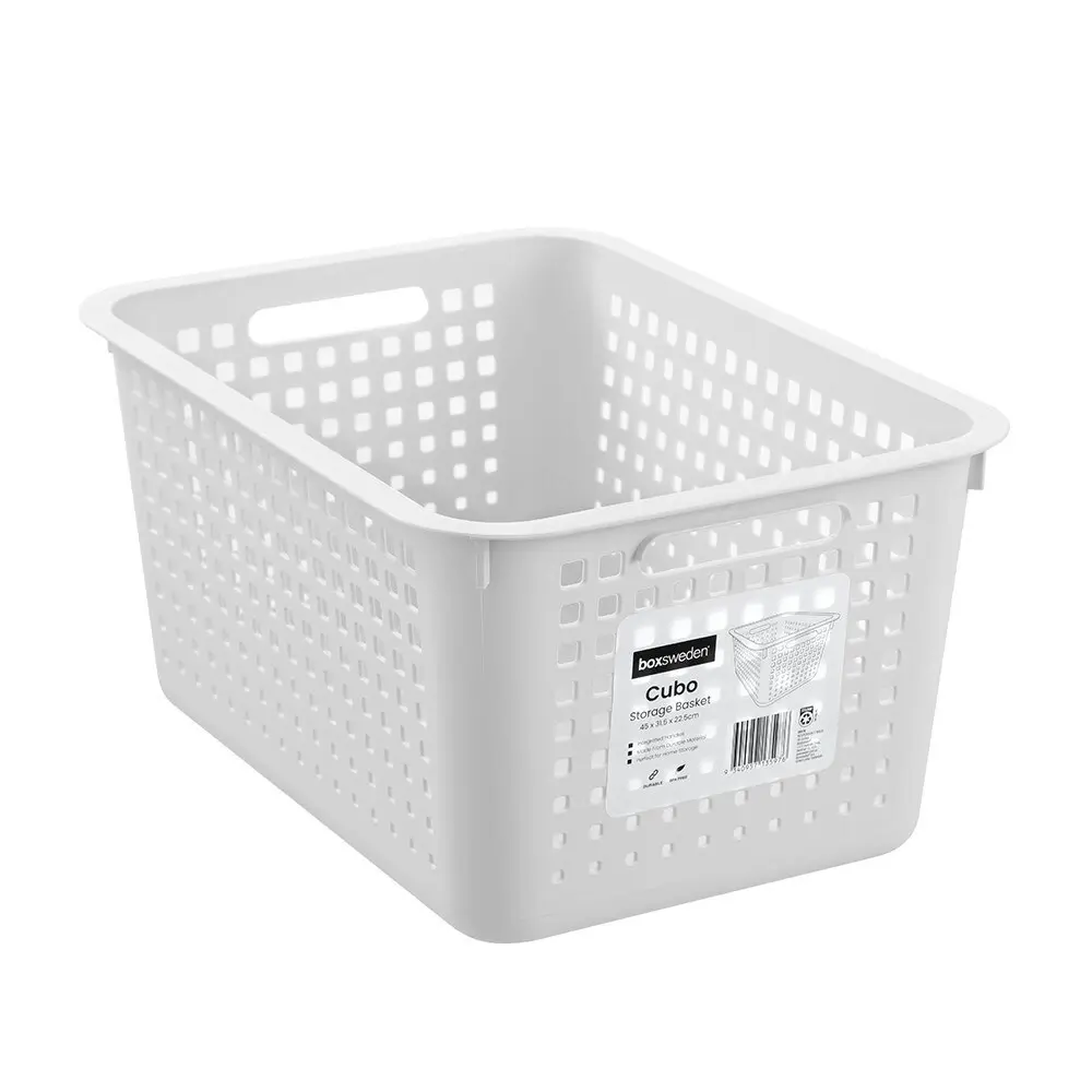 2x Boxsweden Cubo 45x22.5cm Storage Basket Home Organiser Large Rectangle Asstd