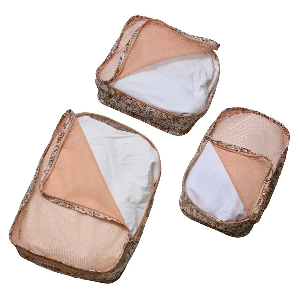 3pc Splosh Travel By Splosh Floral Packing Cubes Clothing Organiser Storage 40cm