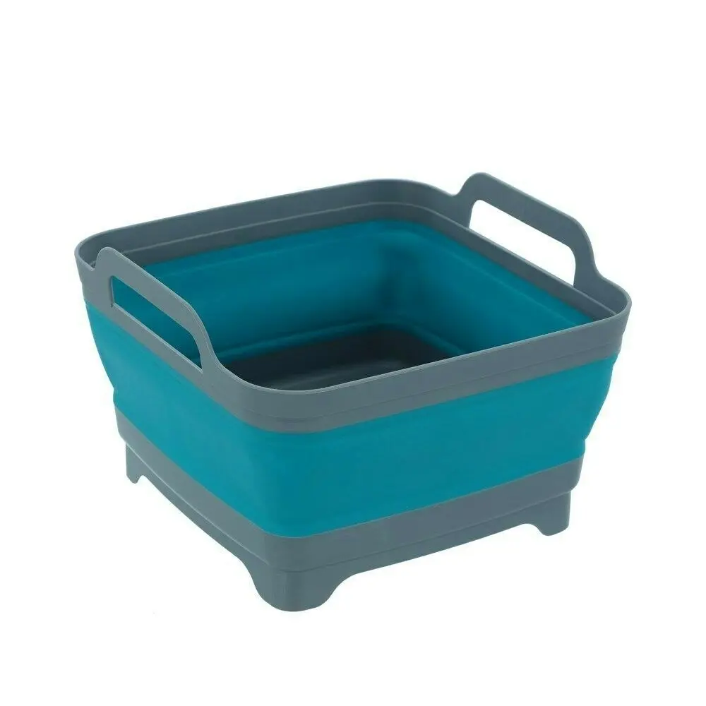 2x Boxsweden Foldaway 30.5cm 10.5L Square Basin Foldable Container w/Handles BL