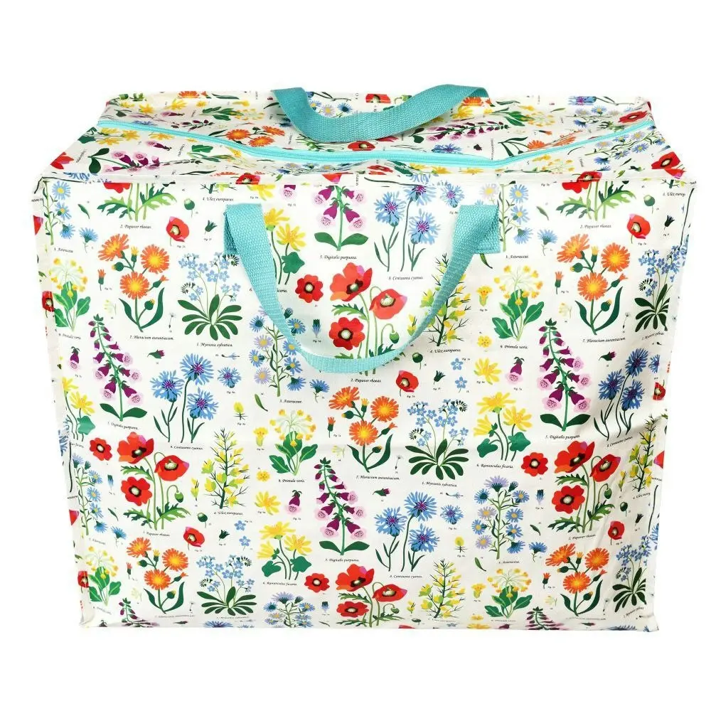 3x Rex London Jumbo Storage Bag Organiser w/ Zip Closure 58x48cm Wild Flowers