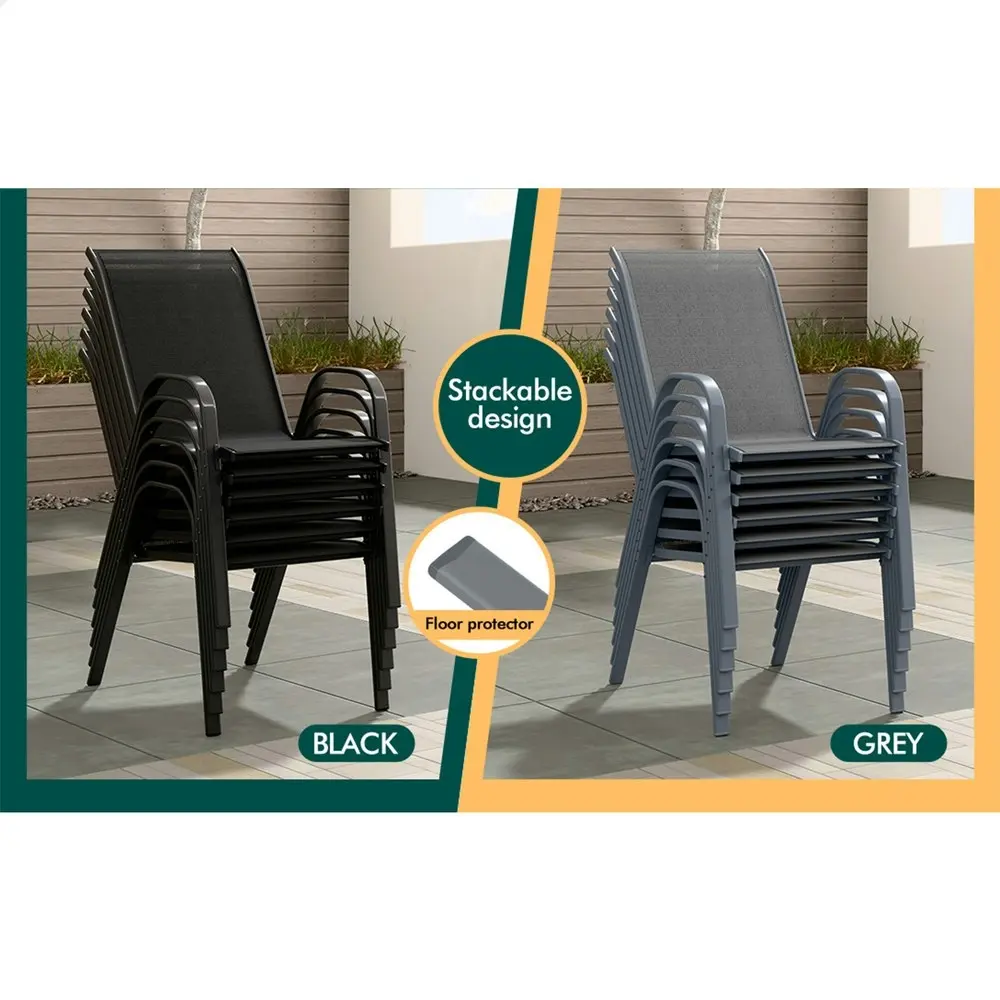 Alfordson 7PCS Outdoor Dining Set Patio Table and Chairs Garden Furniture Grey