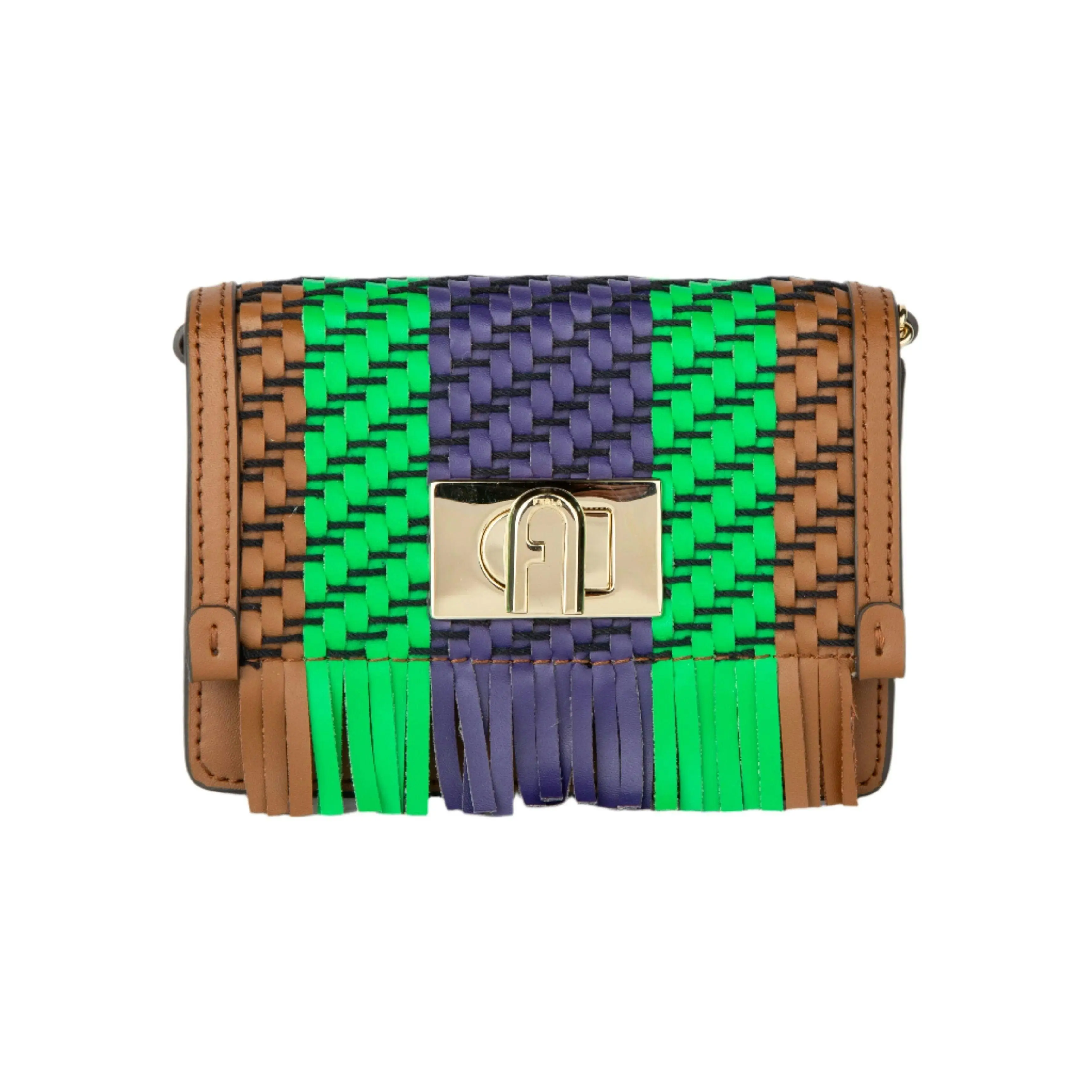 Furla 1927 Micro Crossbody Bag - Brown, Purple & Green