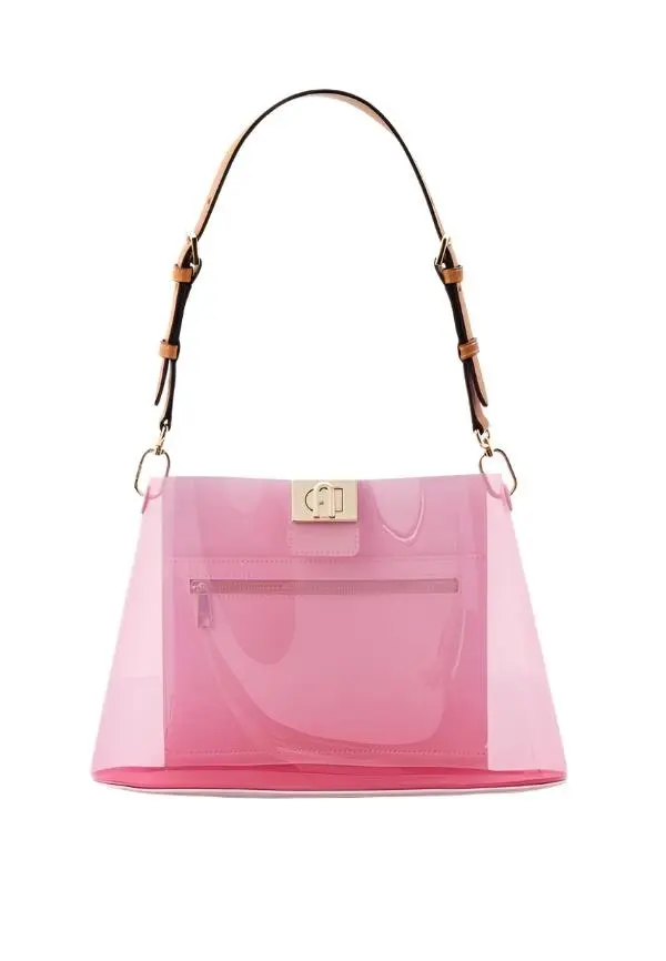 Furla Fleur Shoulder Bag Vitello Roma - Candy Pink