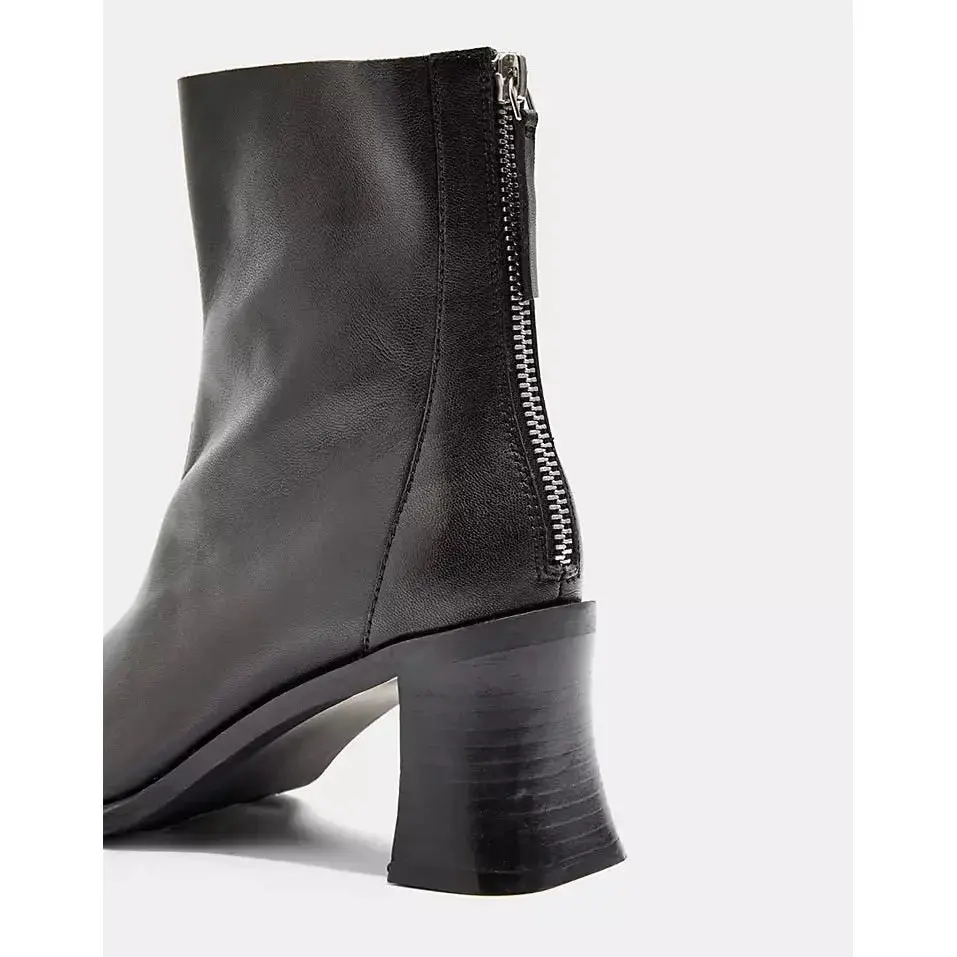 Topshop Women's Black Leather Designer Ankle Boot