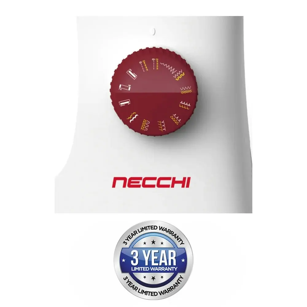 NECCHI K417A Sewing Machine, Manual Select 17 Stitch, Burgundy Cream