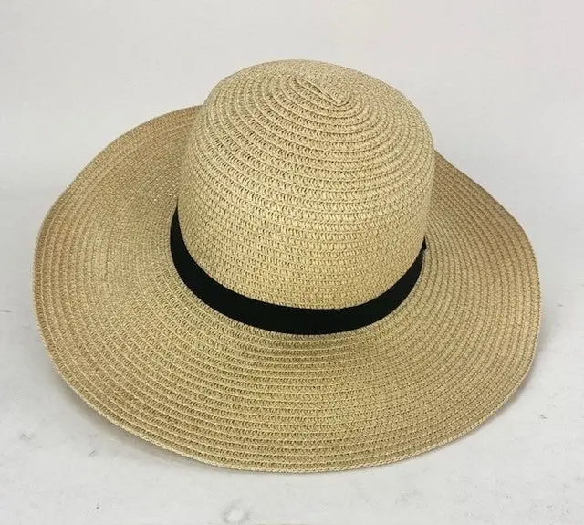 Straw Look Wide Rim Hat