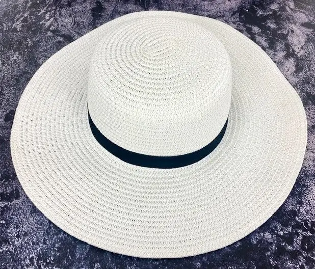 Straw Look Wide Rim Hat