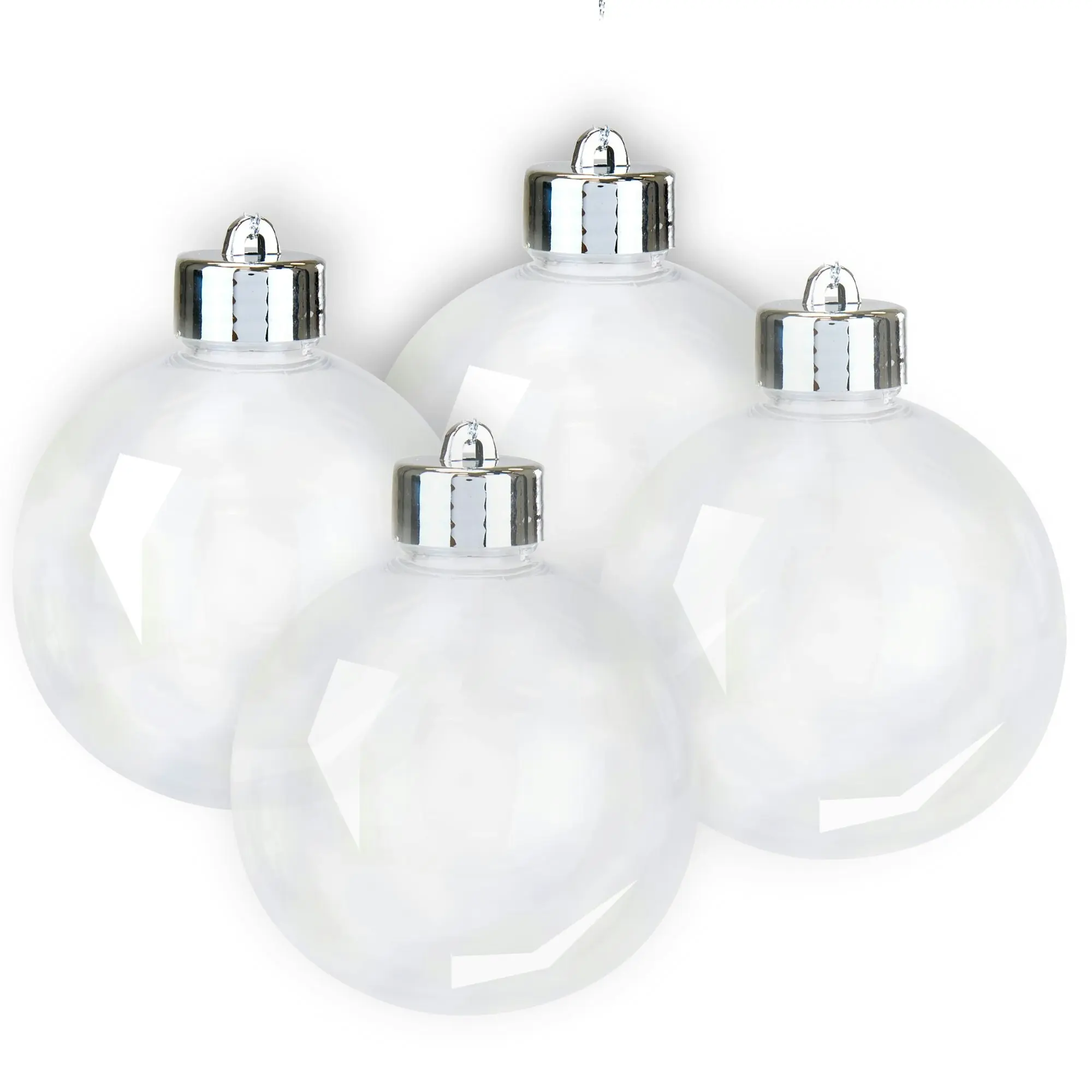 DIY Shatterproof Baubles 4pk - 80mm