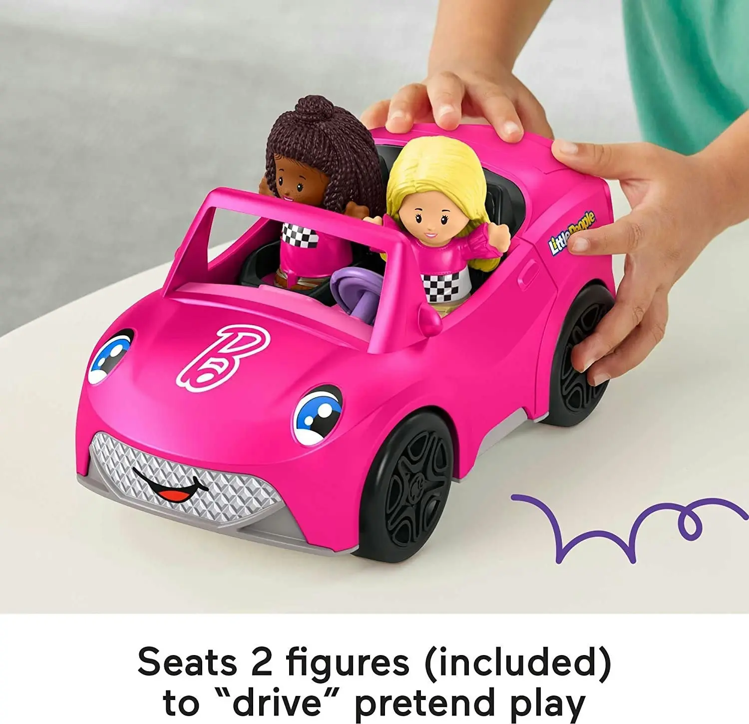 Little People Barbie Convertible Toy Car With Music Sounds & 2 Figures