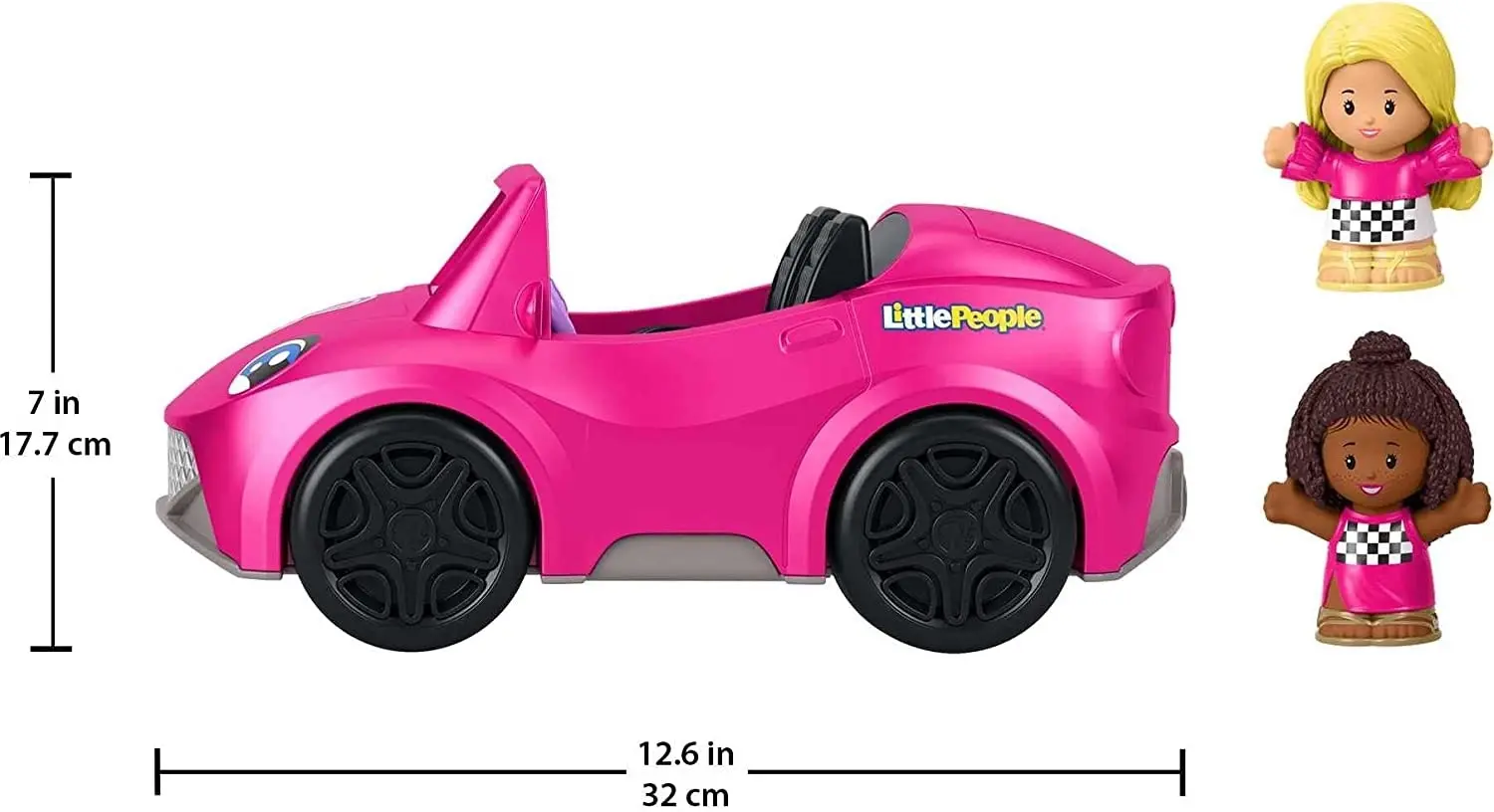 Little People Barbie Convertible Toy Car With Music Sounds & 2 Figures