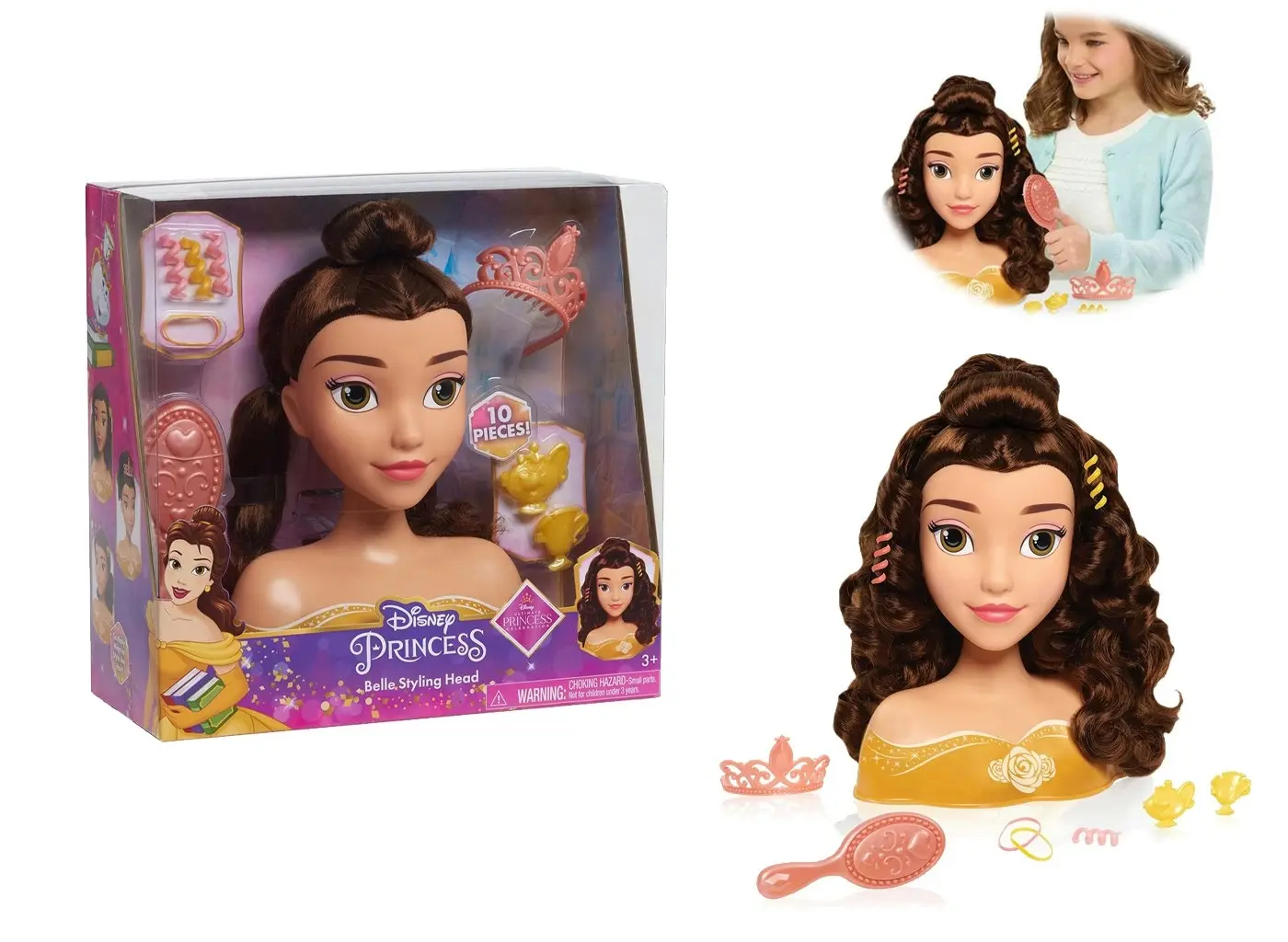 Disney Princess Belle Styling Head 10pcs Playset