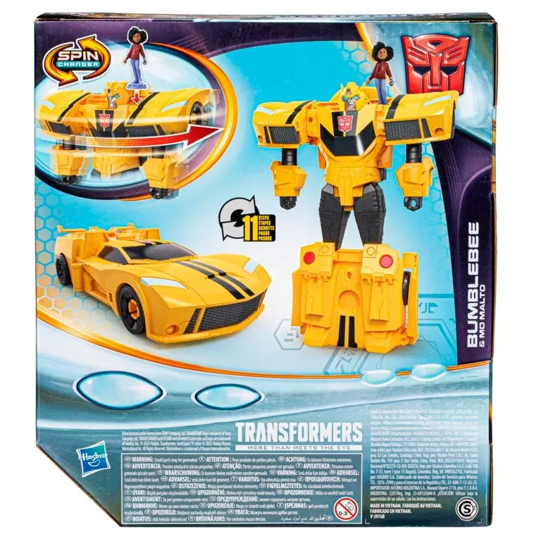 Transformers EarthSpark Spin Changer Bumblebee and Mo Malto