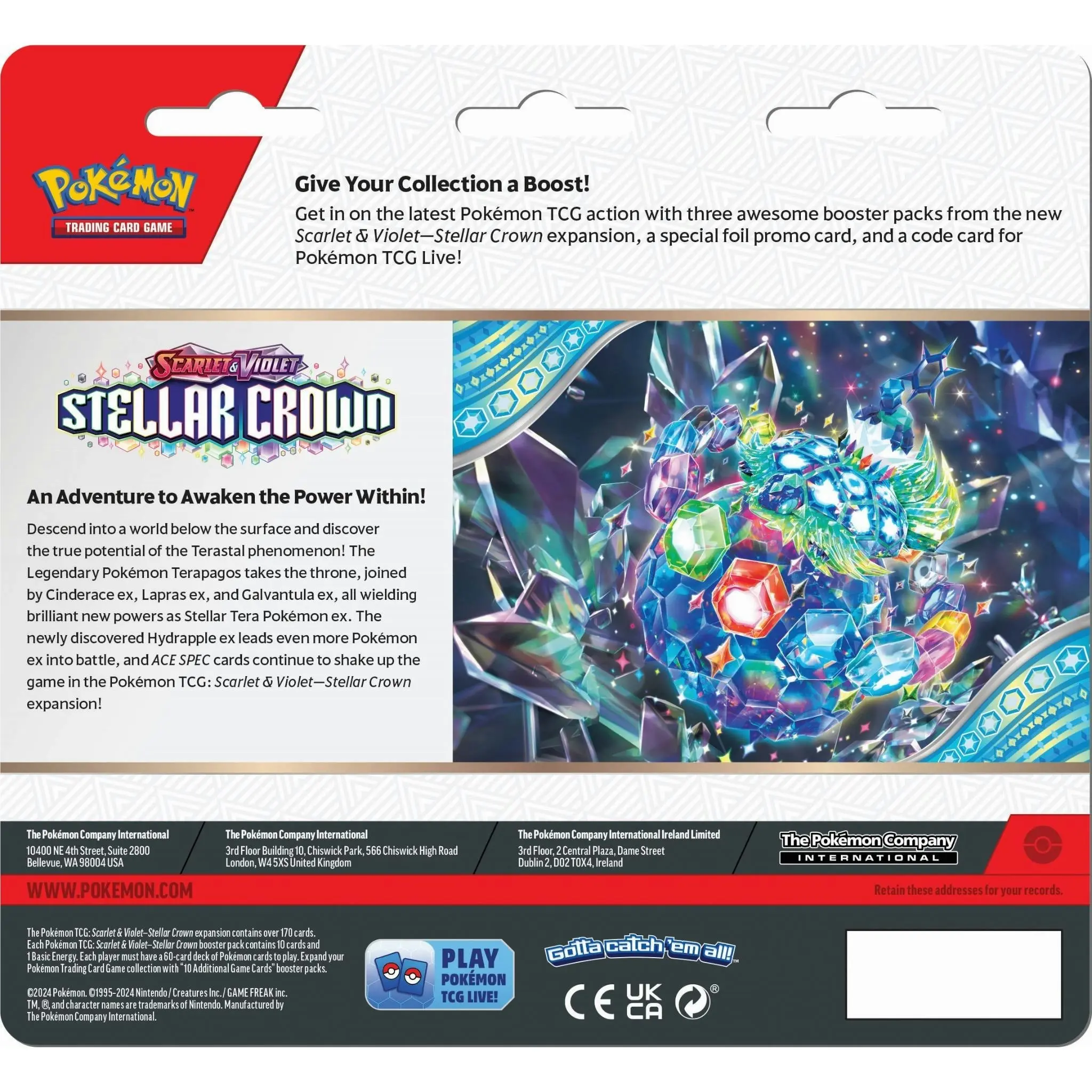 Pokemon TCG Scarlet & Violet Stellar Crown Three Booster Blister