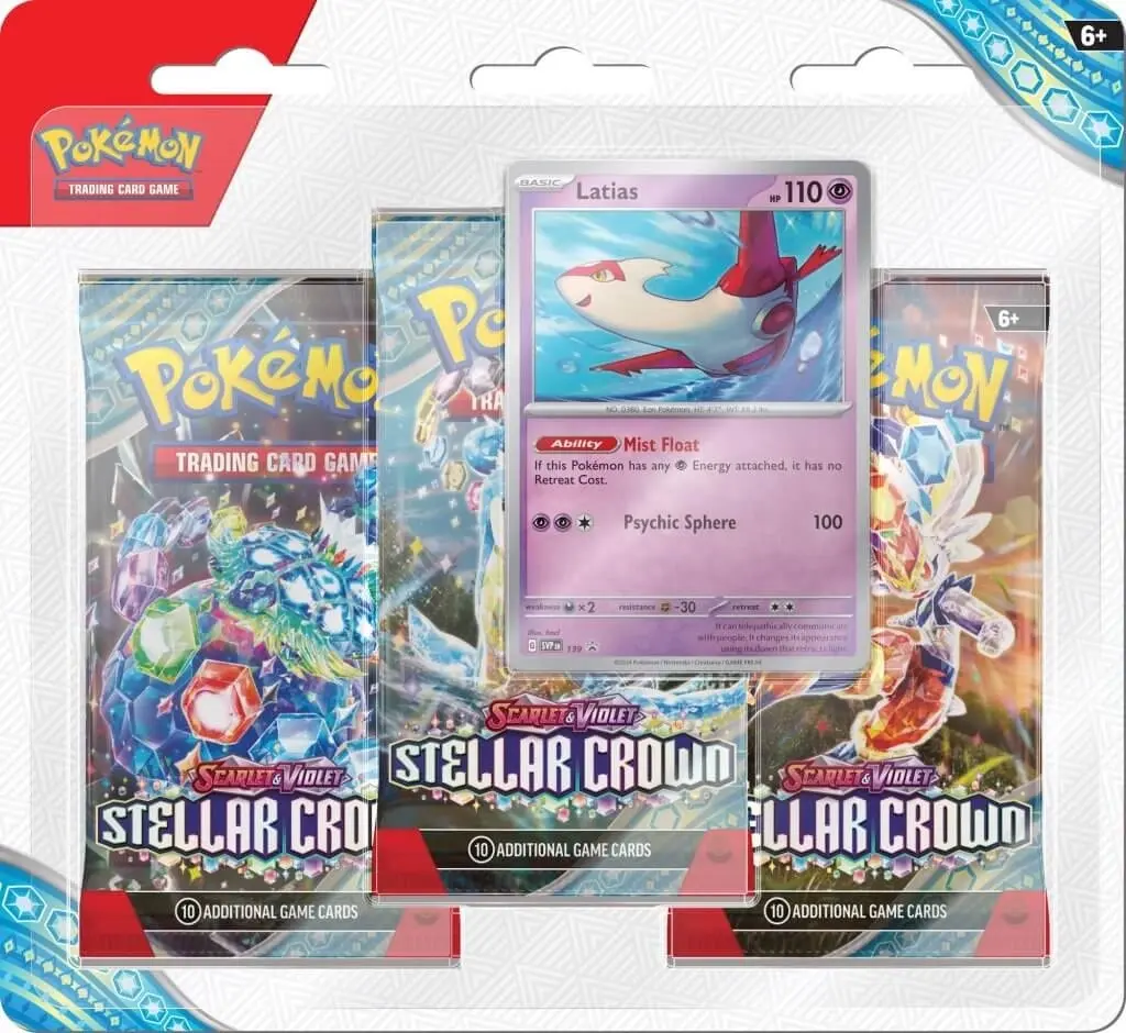 Pokemon TCG Scarlet & Violet Stellar Crown Three Booster Blister