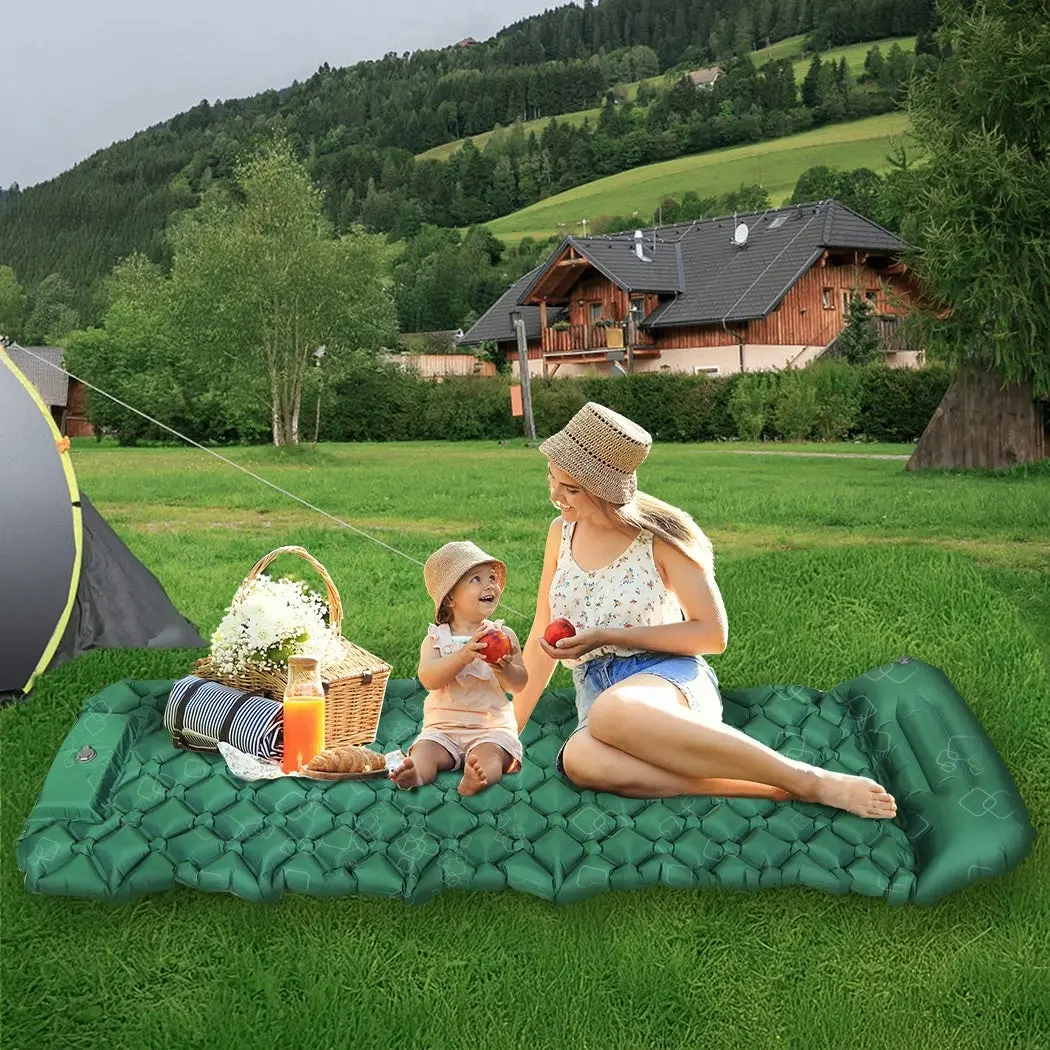 Mountview Sleeping Pad Inflatable Mattress Camping Mat Air Bed Single Pillow 6CM