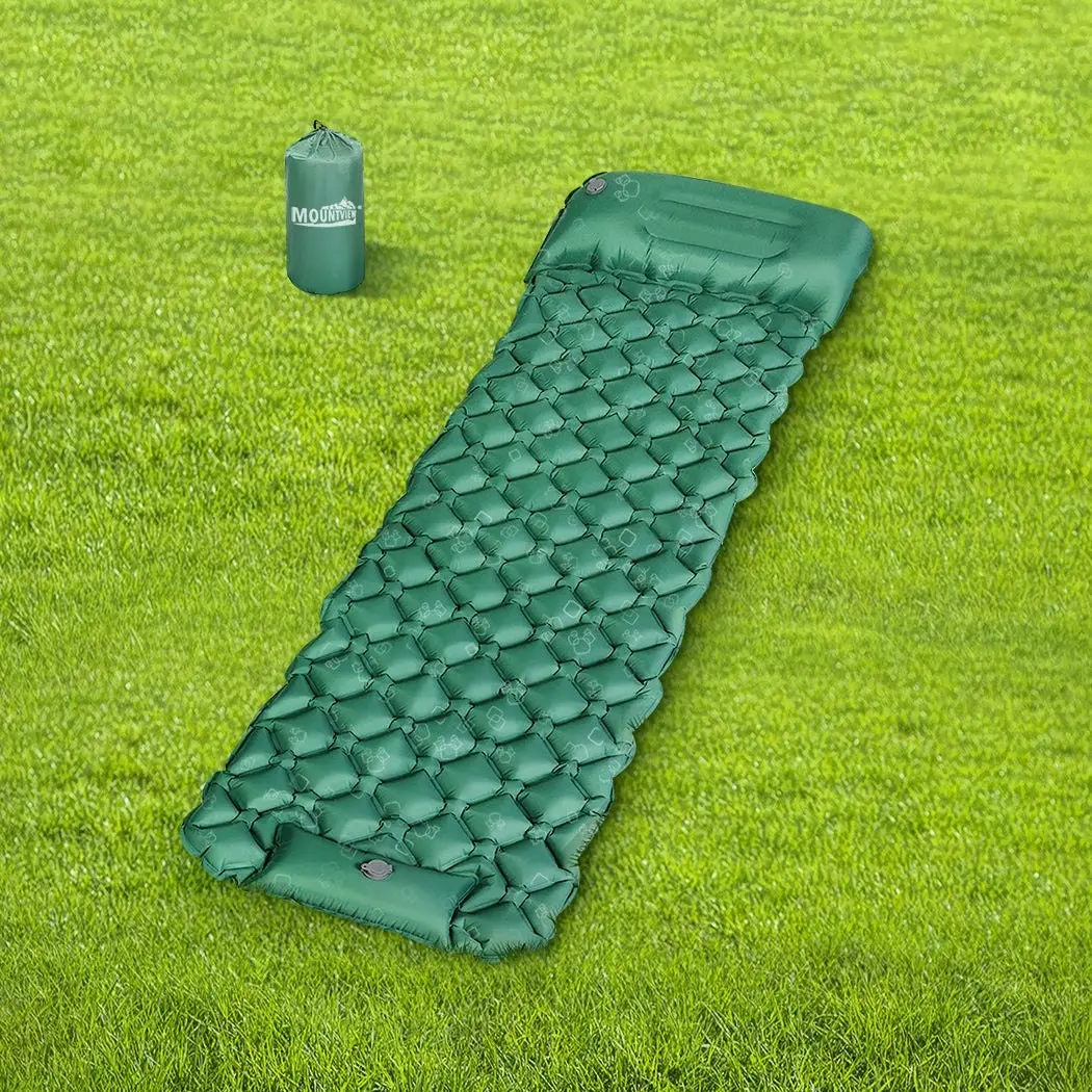 Mountview Sleeping Pad Inflatable Mattress Camping Mat Air Bed Single Pillow 6CM