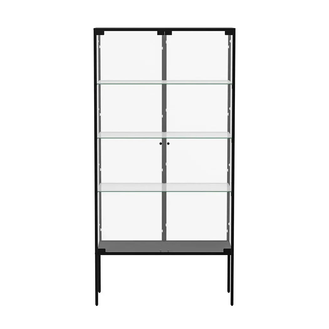 Stacked 5mm Tempered Glass Display Cabinet Steel Collections  4 Tier 160m Tall