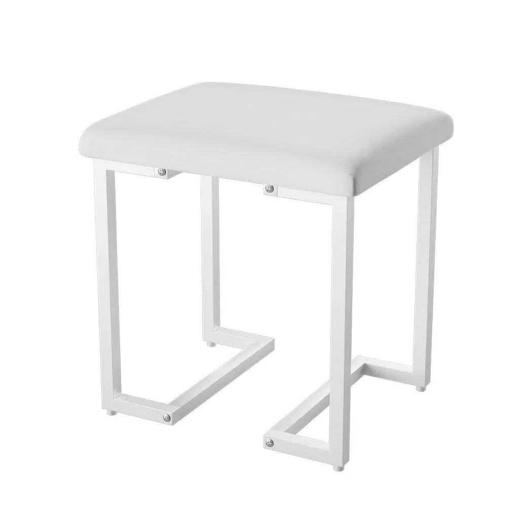 Levede Dressing Table Stool Set with Mirror Led Makeup Vanity Desk Drawers White