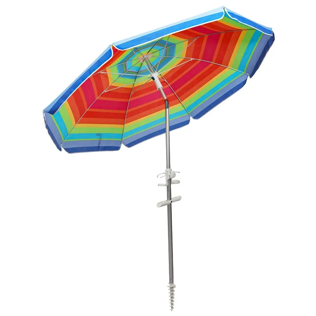 Centra 2M Outdoor Beach Umbrella Tilting Patio Tropical Shelter Parasol Colorful