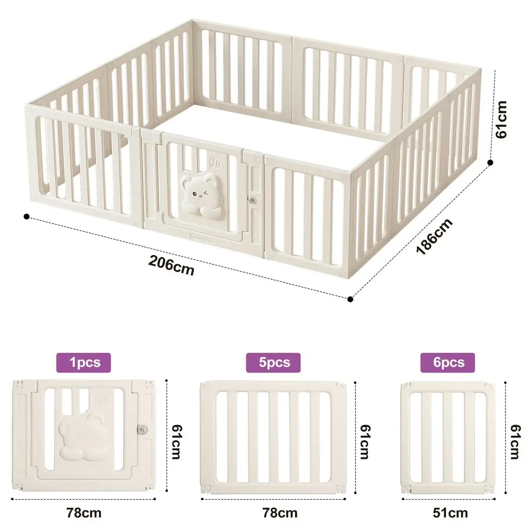 BoPeep Kids Playpen Baby Safety Gate With Lock Toddler Play Game Toy 12 Panel